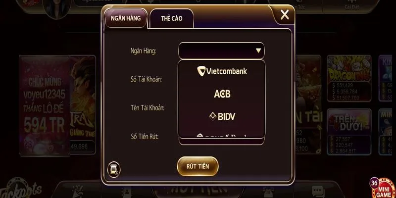 Các bước giao dịch rút tiền 789P